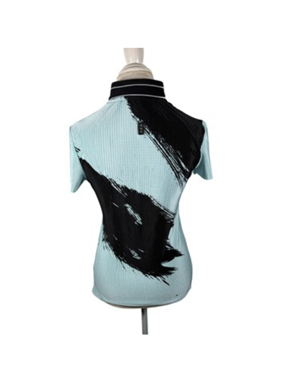 Jamie Sadock Golf Top Blue Rib Stretch Signature Short Sleeves 1/4 Zip Size M - Picture 6 of 11